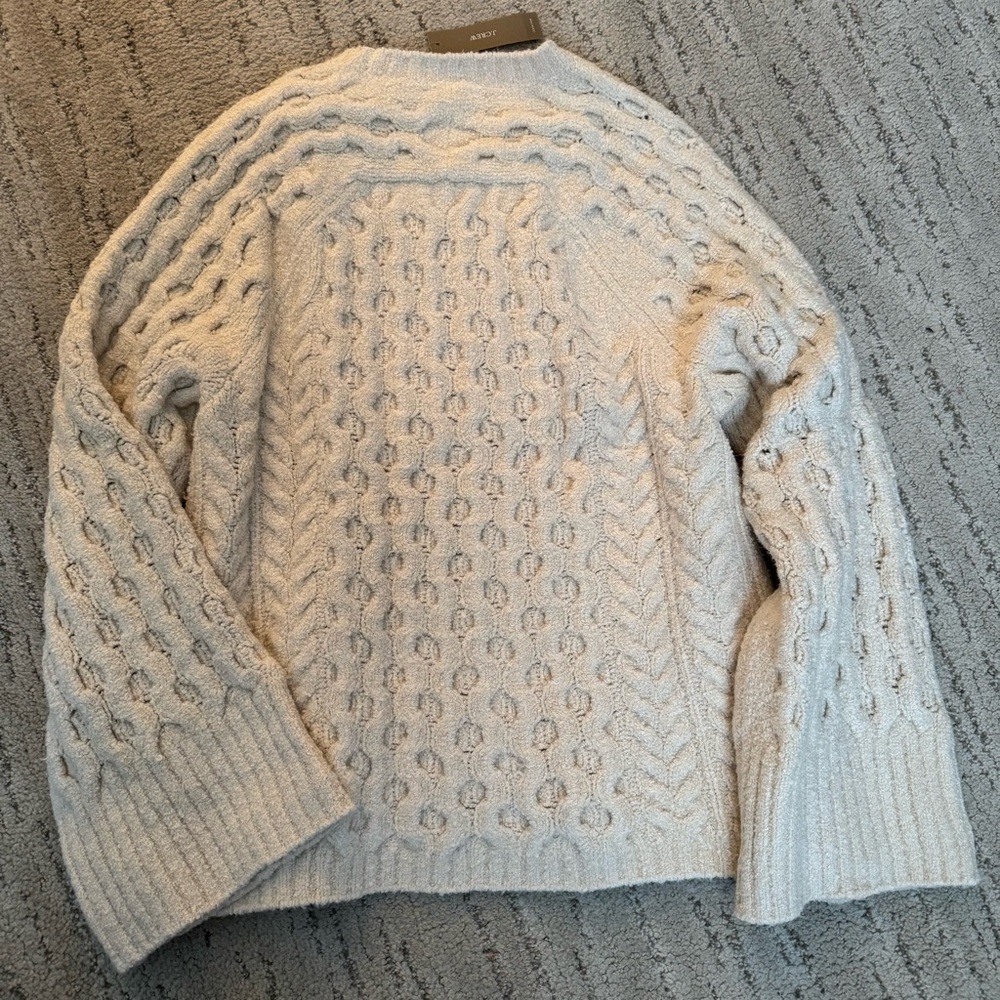 J crew knitted sweater cream colored size small crew neck - Picture 3 of 5